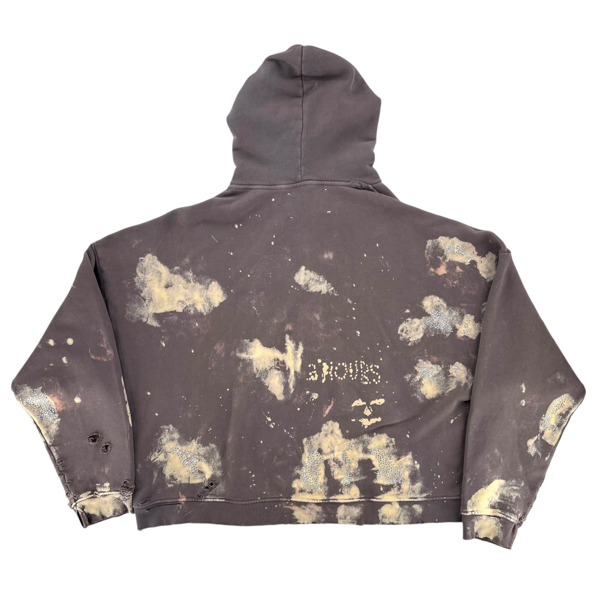 Paly Distressed Zip Hoodie Brown