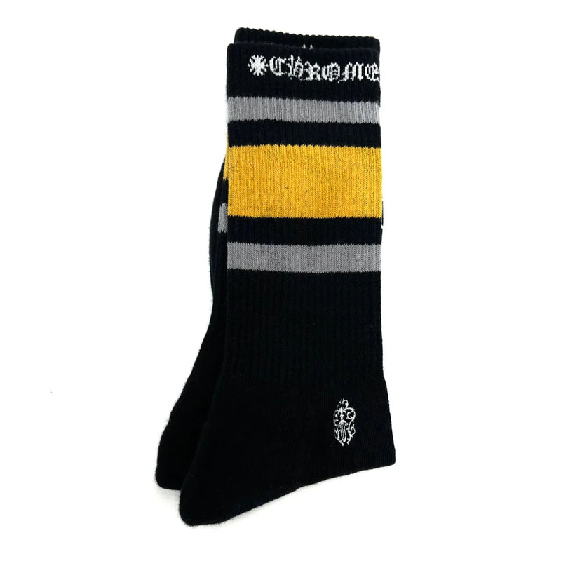 Chrome Hearts Stripe Socks Yellow Black