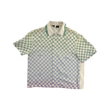 Louis Vuitton Damier Gradient Printed Silk Polo Shirt Multicolor