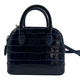 Balenciaga Embossed XXS Ville Top Handle Bag Blue