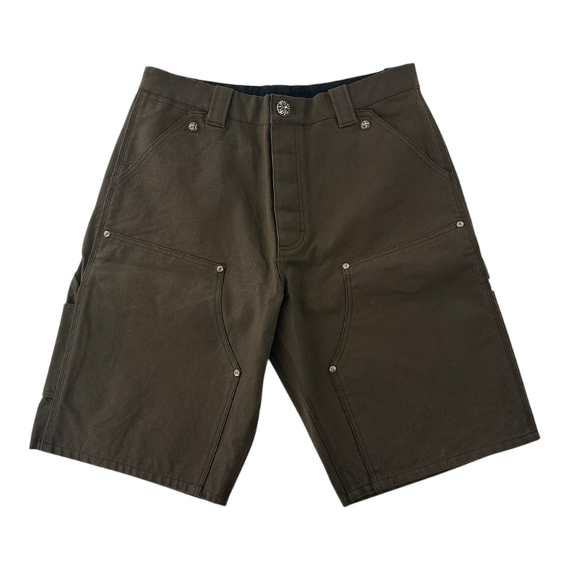 Chrome Hearts Cross Leather Patch Carpenter Shorts Brown