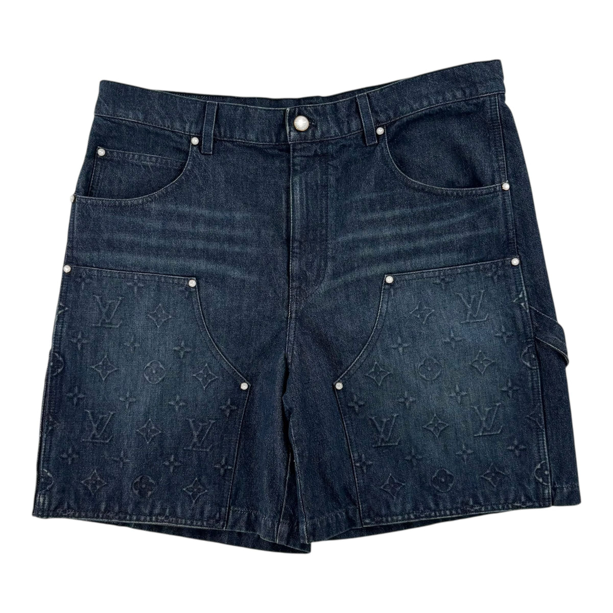 Louis Vuitton Monogram Carpenter Denim Shorts Blue