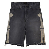 Kapital Bone Denim Shorts Black