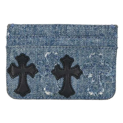 Chrome Hearts Double Side Cross Patch Denim Card Case