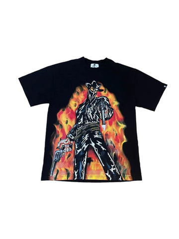 Warren Lotas Night Cowboy Fire Tee "Black"