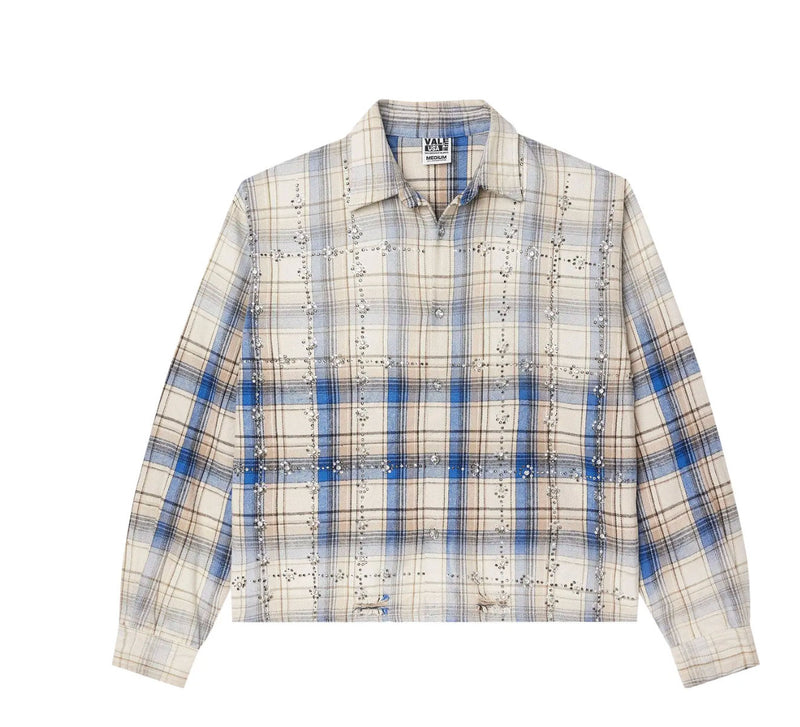 Vale Flannel Cream & Blue