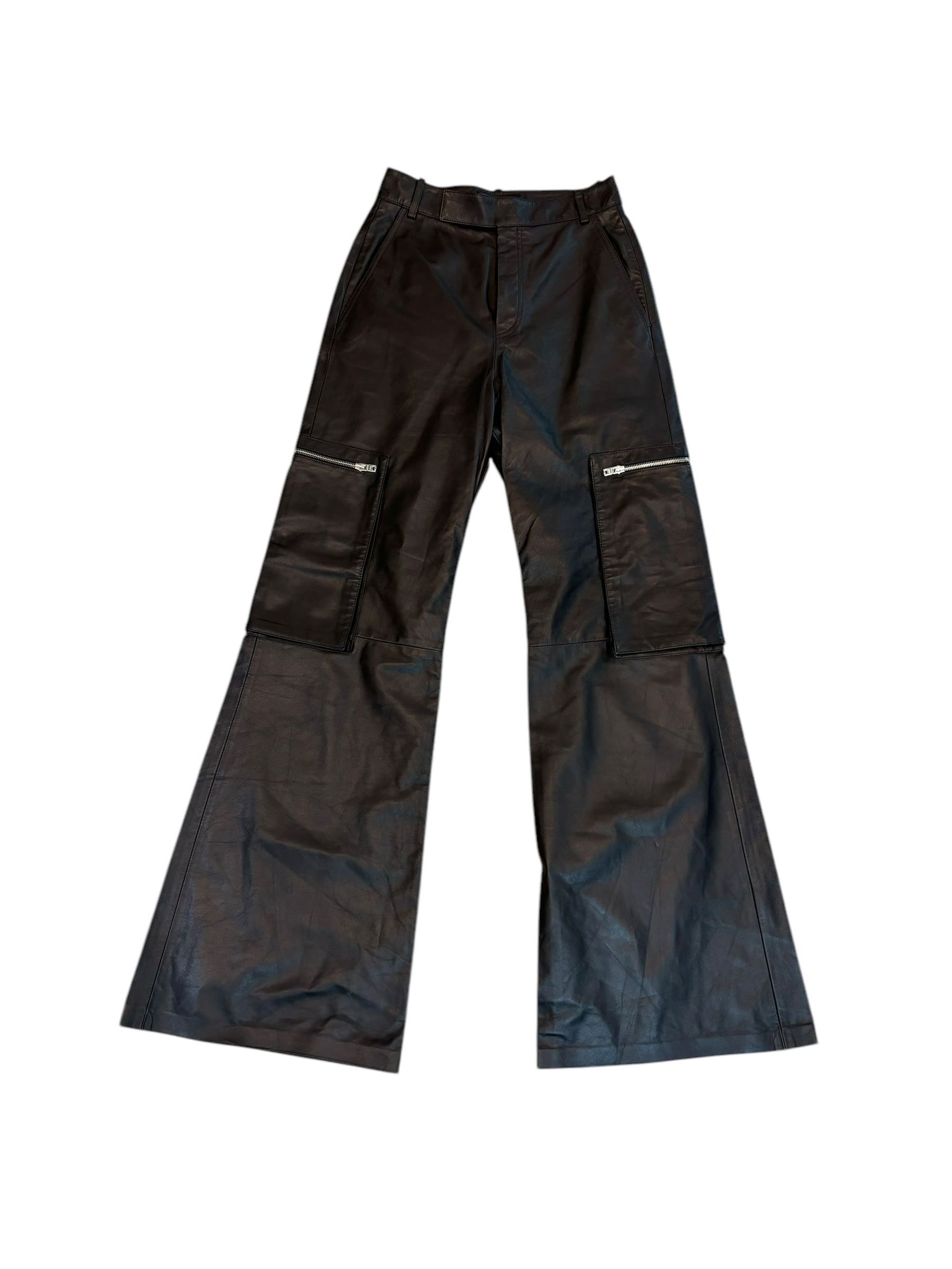 Amiri Leather Flared Pants "Black"