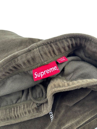 Supreme Velour Sweatpants Green - Lightly Worn