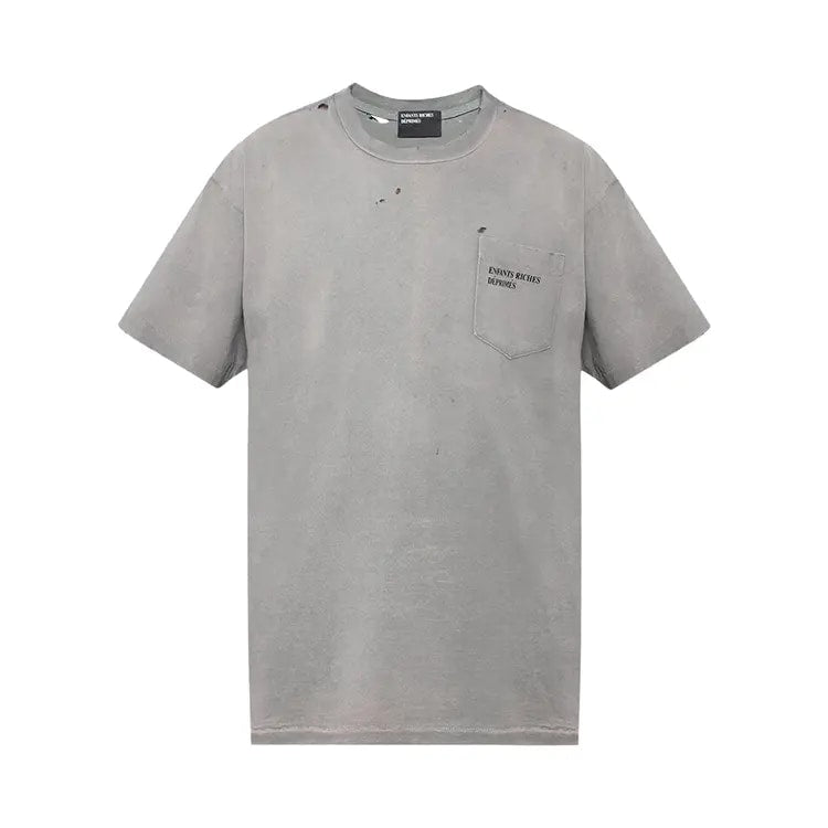 ERD Thrashed Logo Pocket T-Shirt Grey