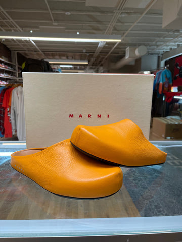 Marni Slides "Orange Leather" - Lightly Worn