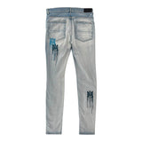 Amiri Blue Logo Jeans Lightwash