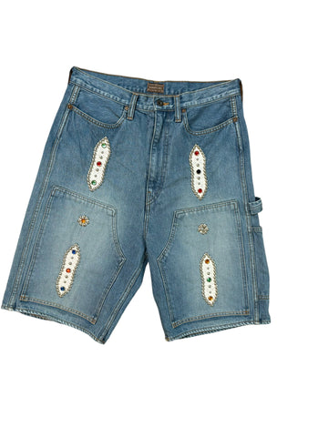 Kapital Jewel Denim Shorts "Light Wash"