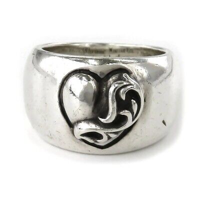 Chrome Hearts Vineyard Heart Silver Ring - Lightly Worn