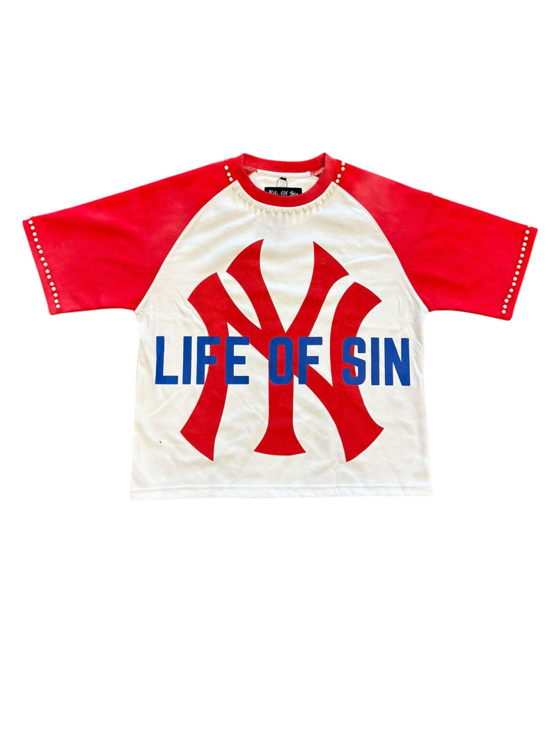 Life of Sin Pearl Dugout Tee "Red"