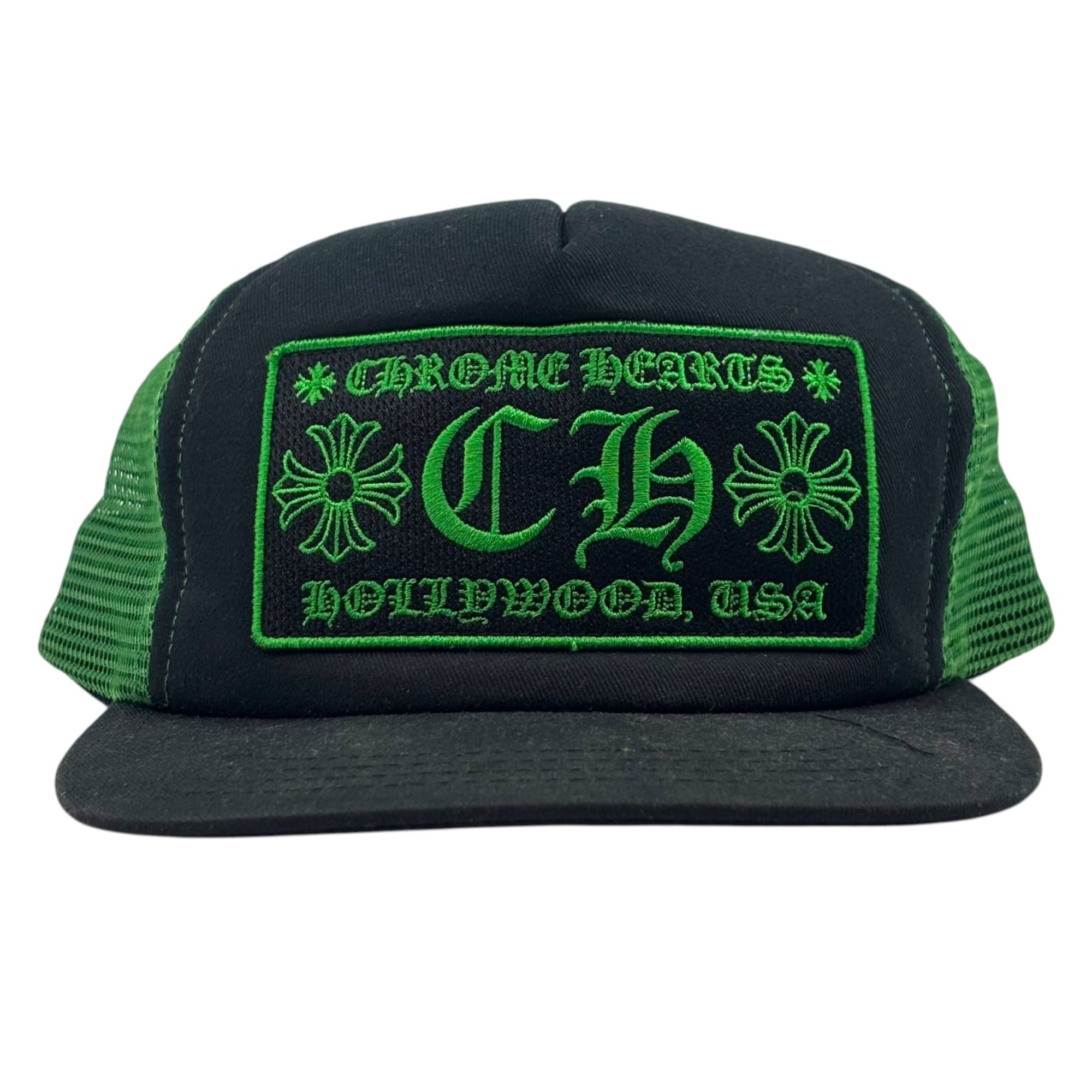 Chrome Hearts CH Hollywood Trucker Hat Black Green