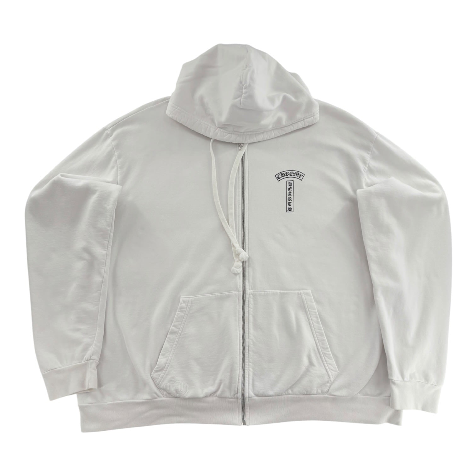 Chrome Hearts T Bar Logo F U Zip-Up Hoodie White