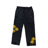 HMDD Canvas Carpenter Pant Black Yellow Patches