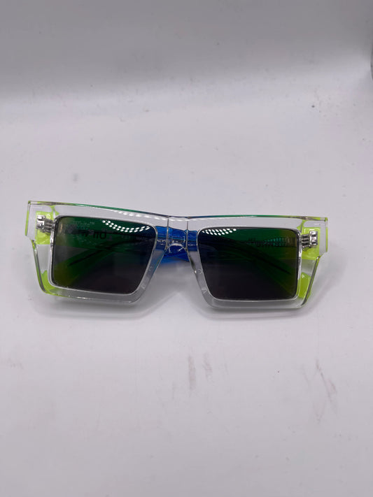 Off White Square Frame Glasses "Green"