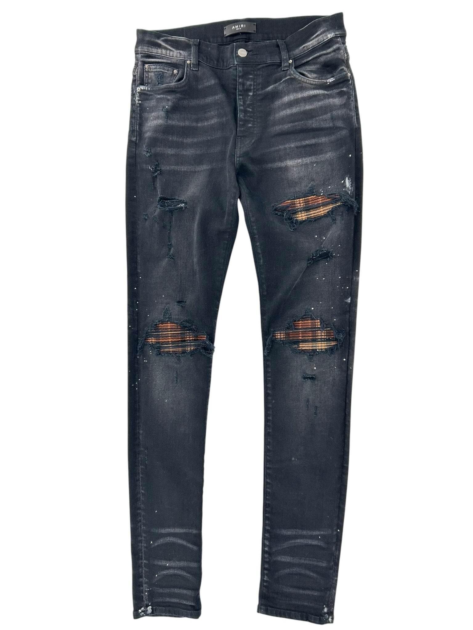 Amiri Black MX1 Flannel Ribbed Denim Black
