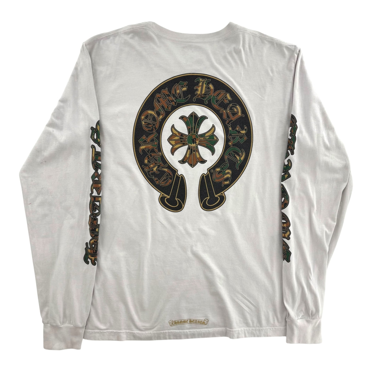 Chrome Hearts Camo Horseshoe Cemetery Cross Long Sleeve Tee