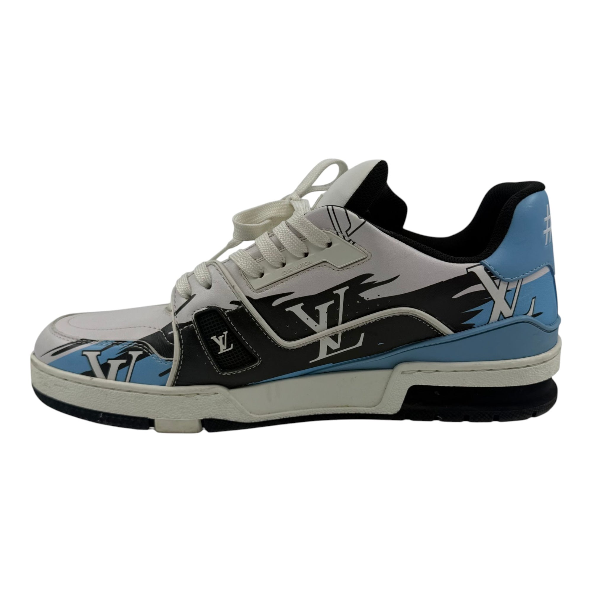 Louis Vuitton Black & Blue Logo Trainers