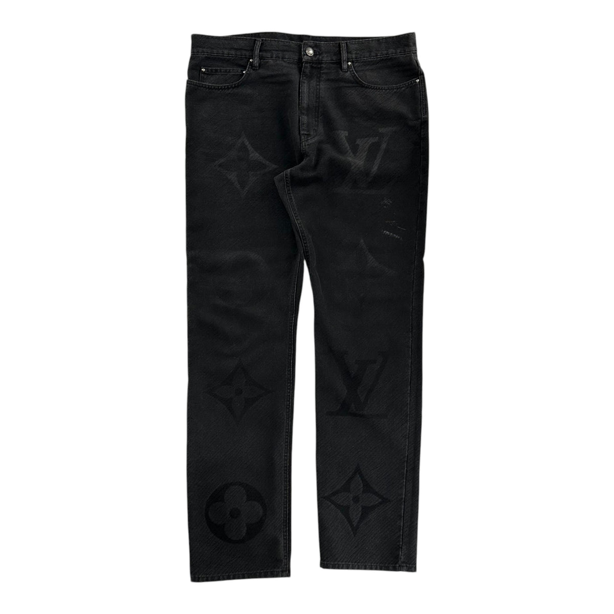 Louis Vuitton Monogram Denim Pants Black
