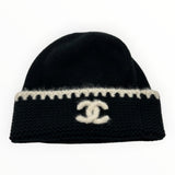 Chanel Beanie Black White