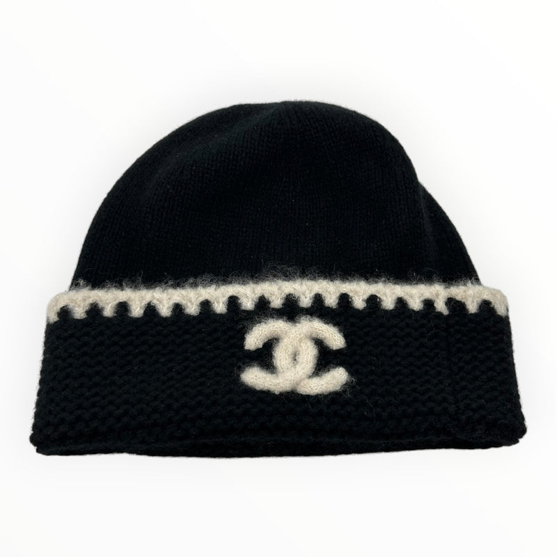 Chanel Beanie Black White