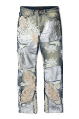 Who Decides War Metal Laced Denim Jeans "Grey Washed"