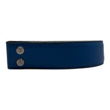 Chrome Hearts Blue Leather Belt Strap (With Rhodium Hardware)
