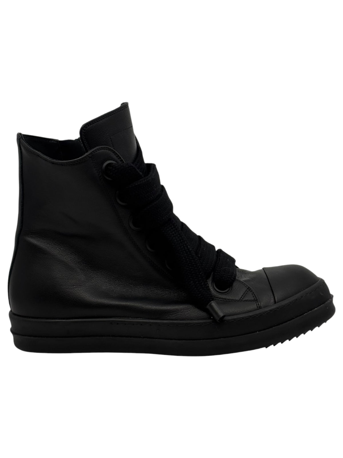 Rick Owens Jumbo Lace High Top Sneakers All Black
