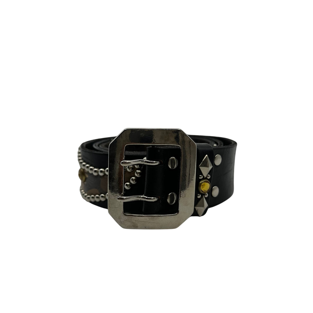 Mannahatta NYC Studded Leather Belt Black