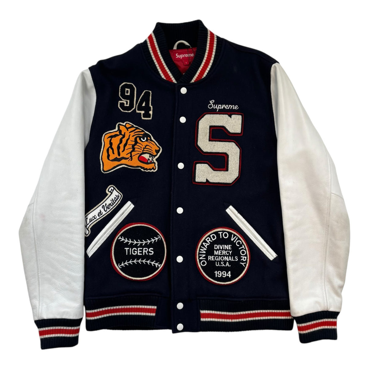 Supreme Tiger Varsity Jacket Navy