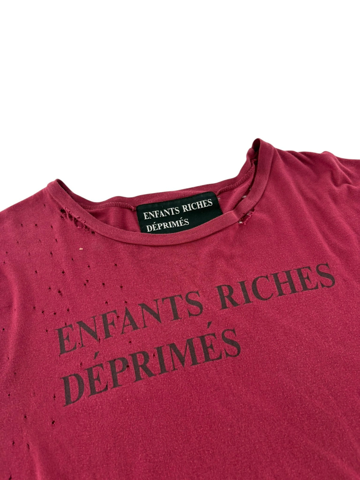 ERD Distressed Classic Logo Tee Red