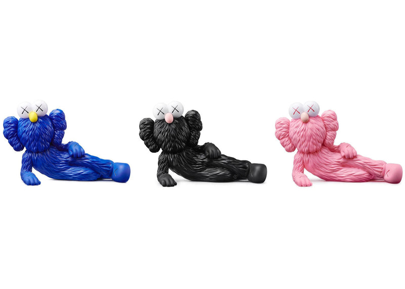 KAWS TIME OFF Vinyl Figure Set Blue/Black/Pink Collectible