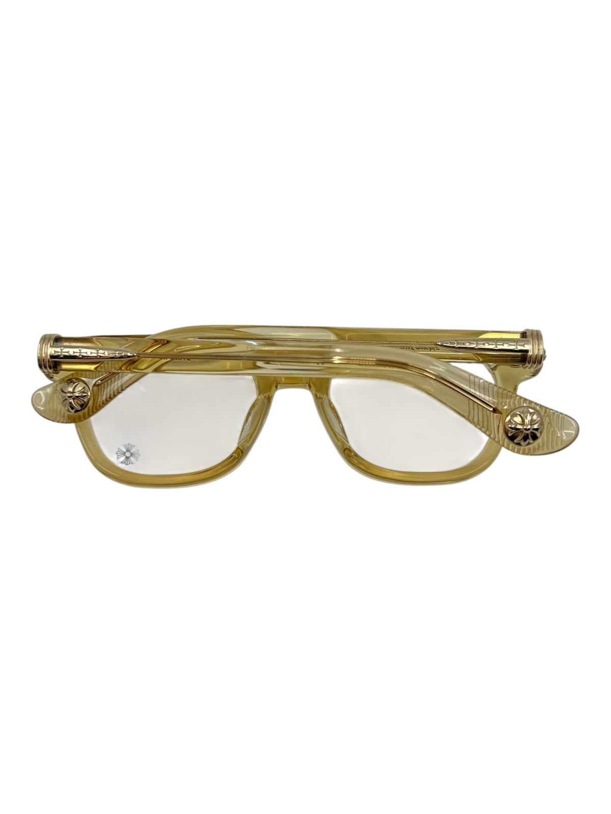 Chrome Hearts Drippin Glasses Clear Gold