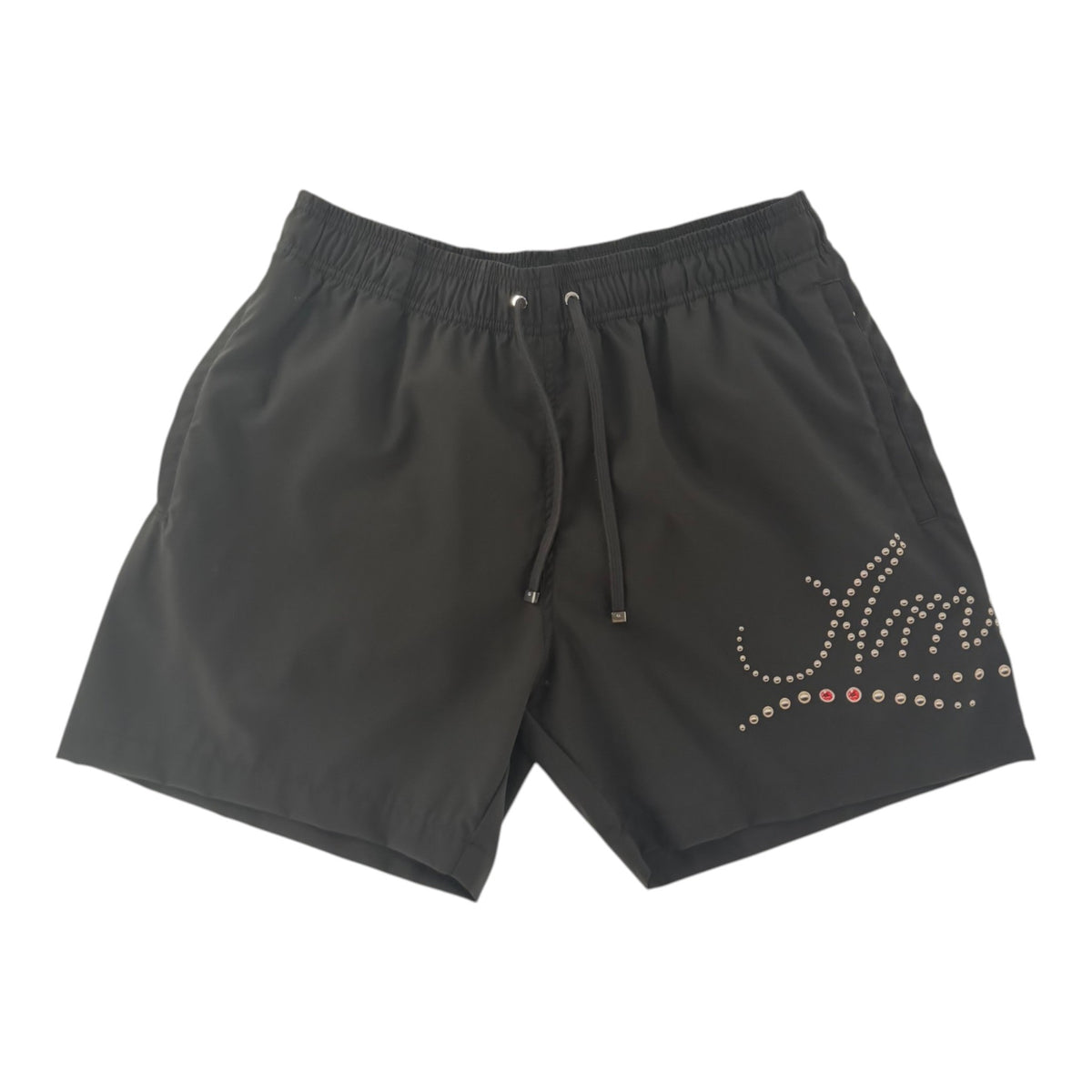 Amiri Logo Studded Drawstring Shorts Black