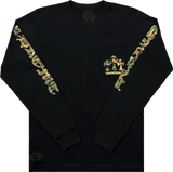 Chrome Hearts Camouflage Cemetery Cross Long Sleeve Pocket Shirt Black