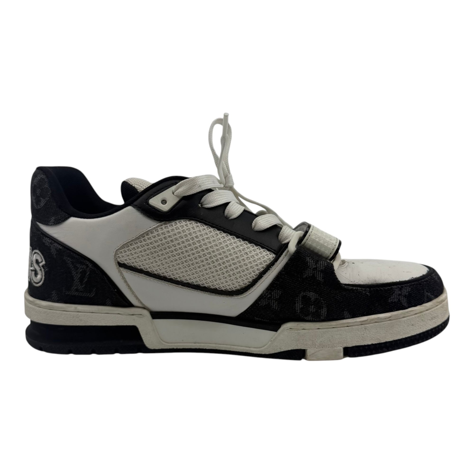 Louis Vuitton Trainer Low Velcro Strap Black Monogram Denim