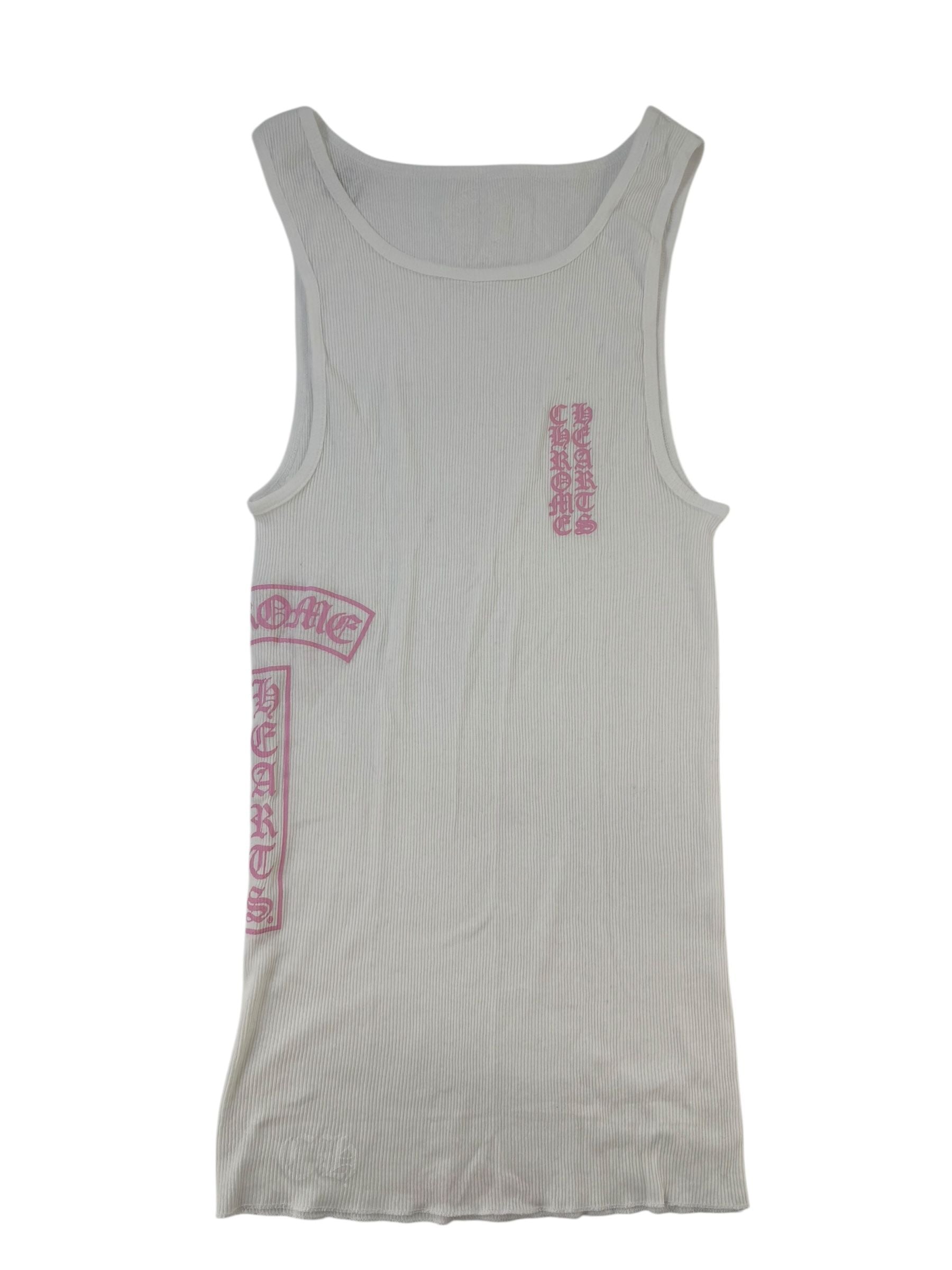 Chrome Hearts T Bar Rib Tank Top White/Pink