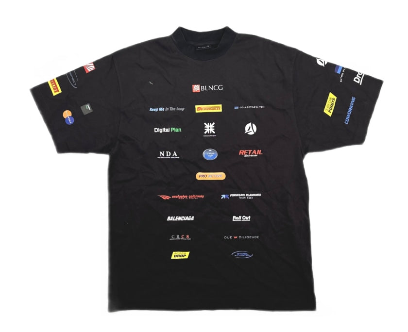 Balenciaga Corporate Logos Tee Black
