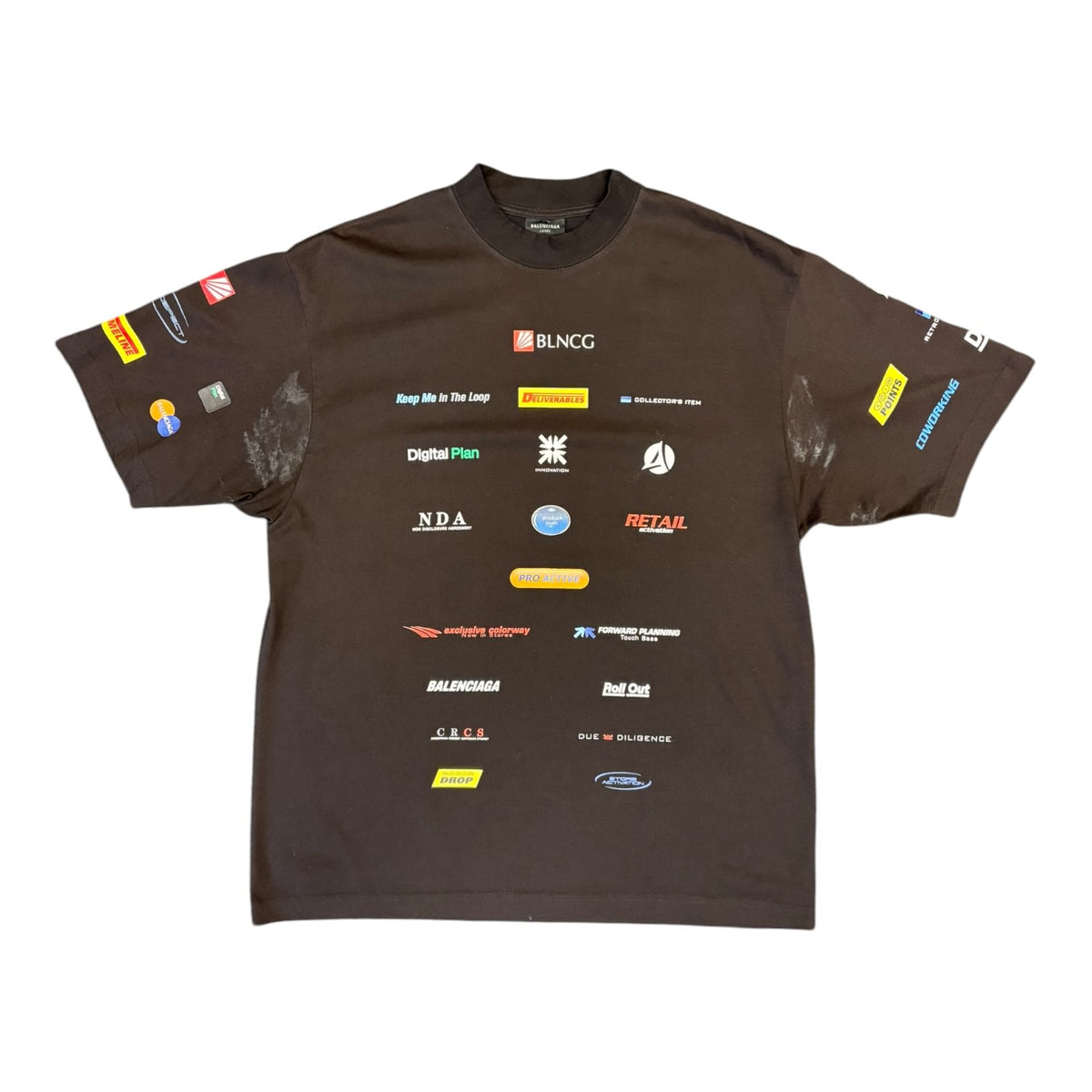 Balenciaga Corporate Logos Tee Black