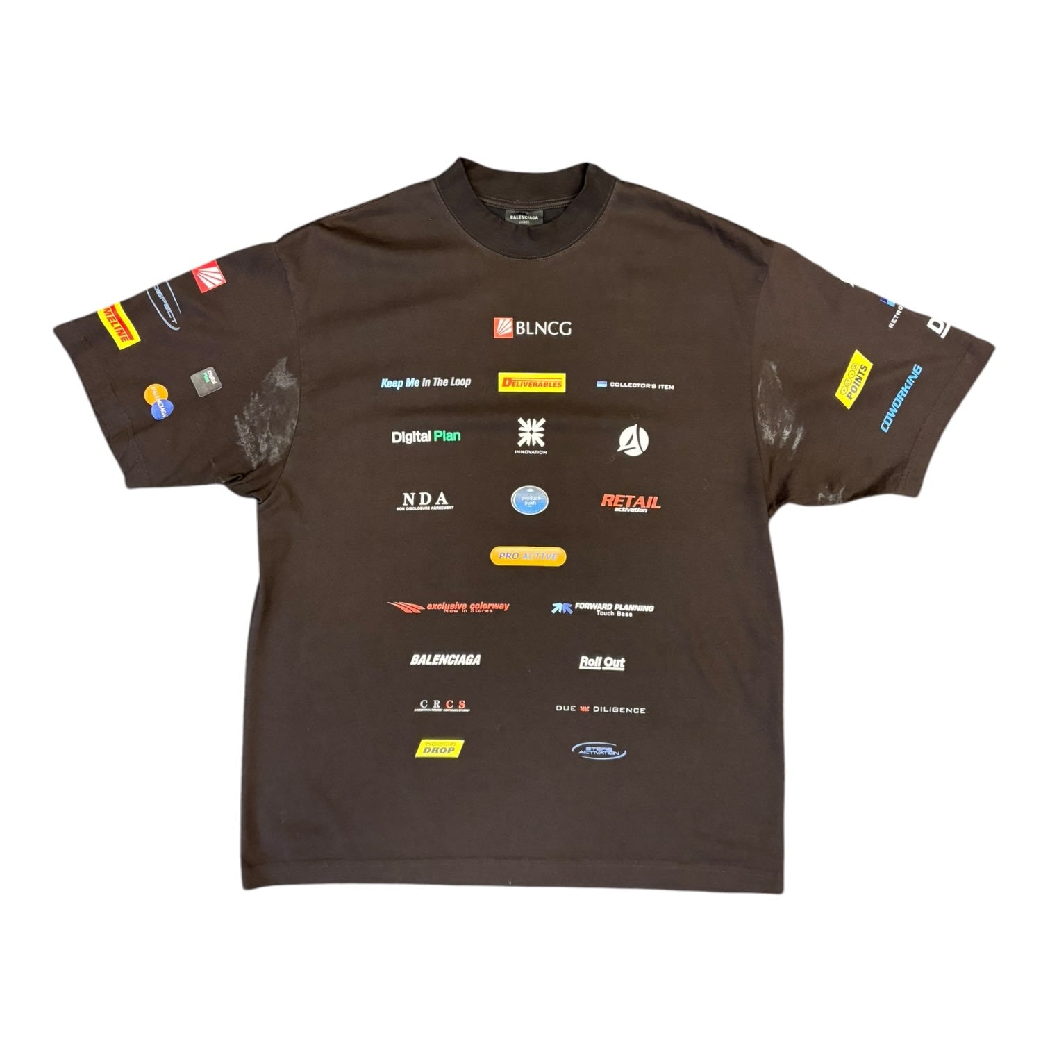 Balenciaga Corporate Logos Tee Black