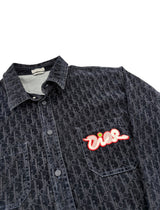 Dior x Kaws Button Up Denim Shirt Navy