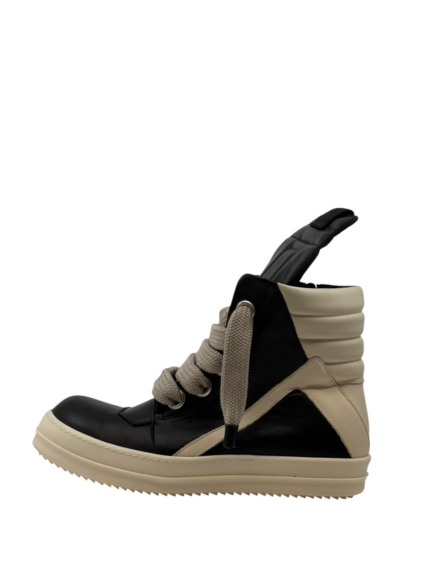 Rick Owens Jumbolace Geobasket Black Milk