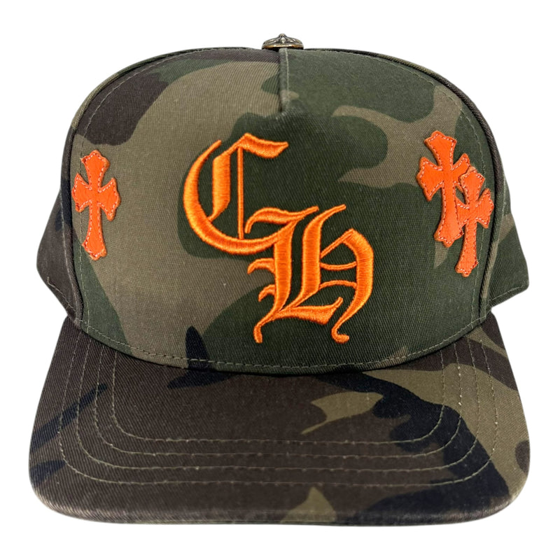 Chrome Hearts Cross Patch Camo Orange Baseball Hat