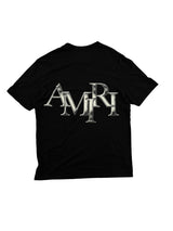 Amiri Staggered Logo Tee Black