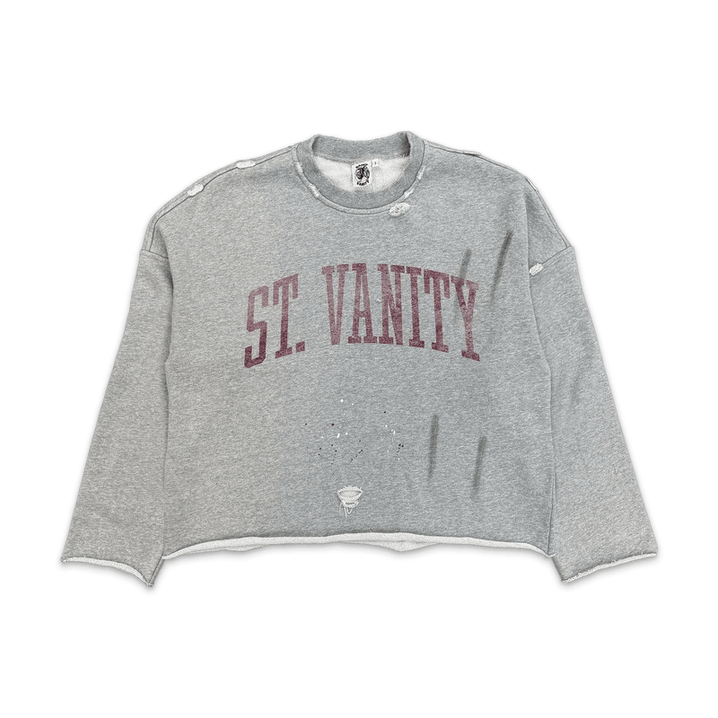 Saint Vanity Sun Devil Crewneck Grey Maroon