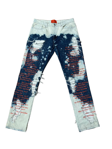 Who Decides War Bleached Scripture Jeans "Bleach"