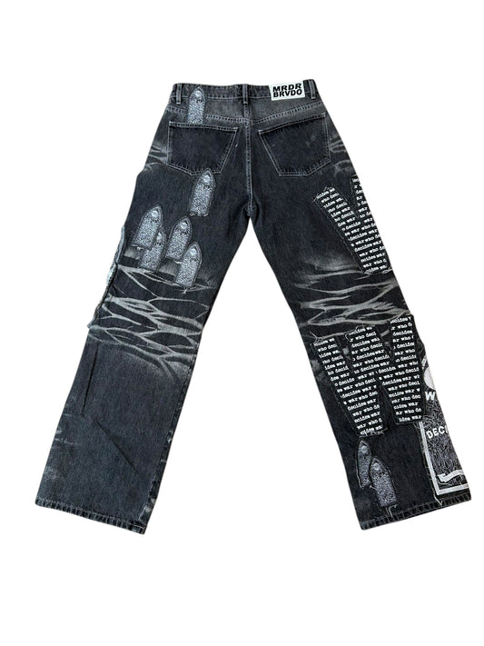 Who Decides War Motif Jeans "Grey"